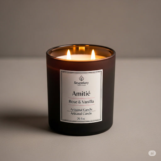 Bougie Parfumée "Amitié" - Rose & Vanille | Parenthèse Audacieuse